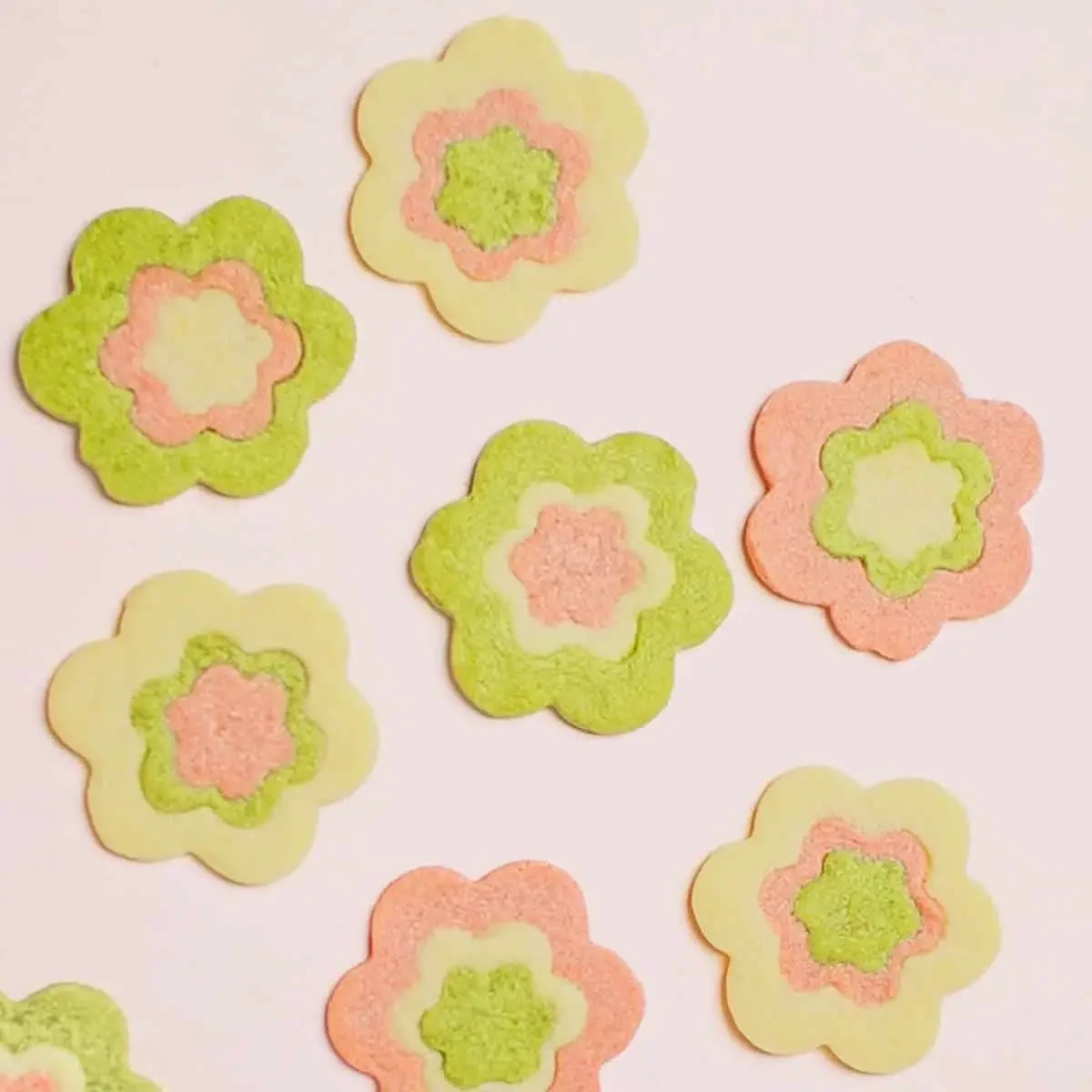 3-Color Flowers Cookies Recipe