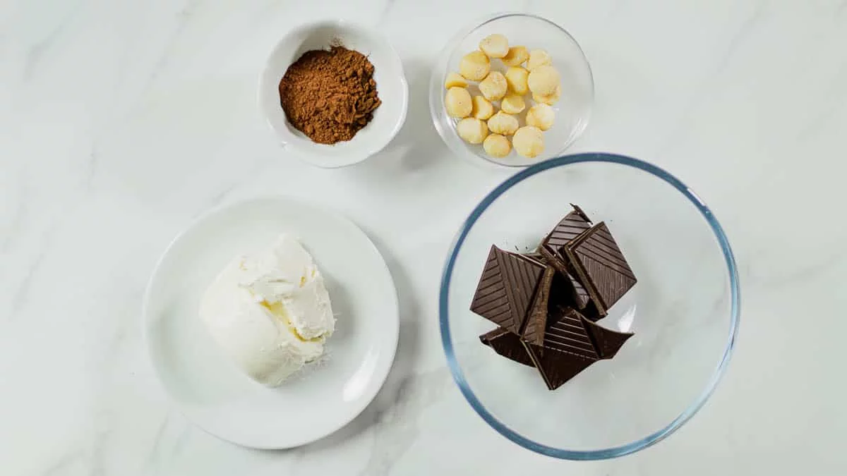 Irresistible Cream Cheese and Chocolate Ganache Ingredients