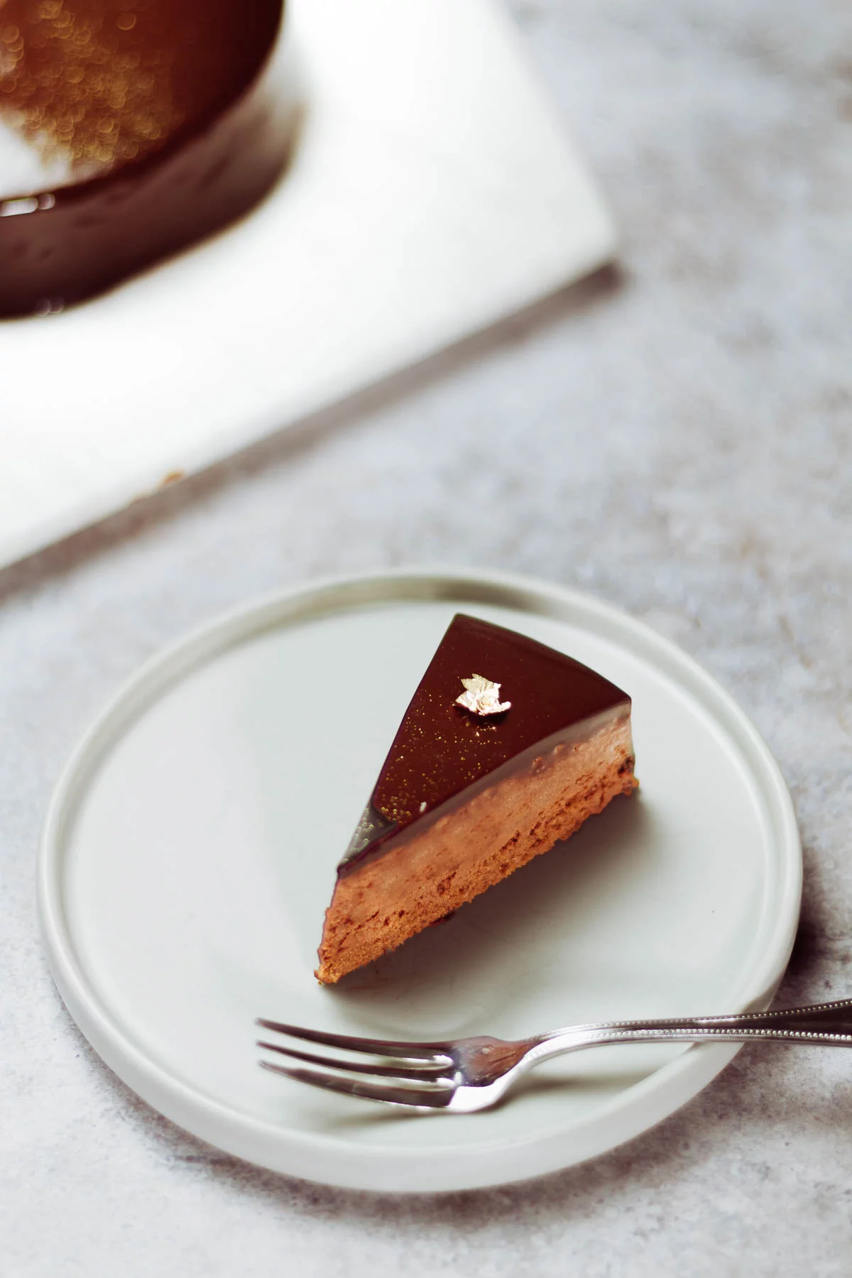 Chocolate Mousse Cake with Chocolate Mirror Glaze