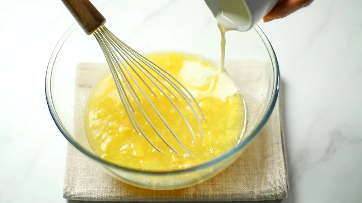 Add the cream and mixPour into a container and refrigerate for at least 2 hours to chill well and harden