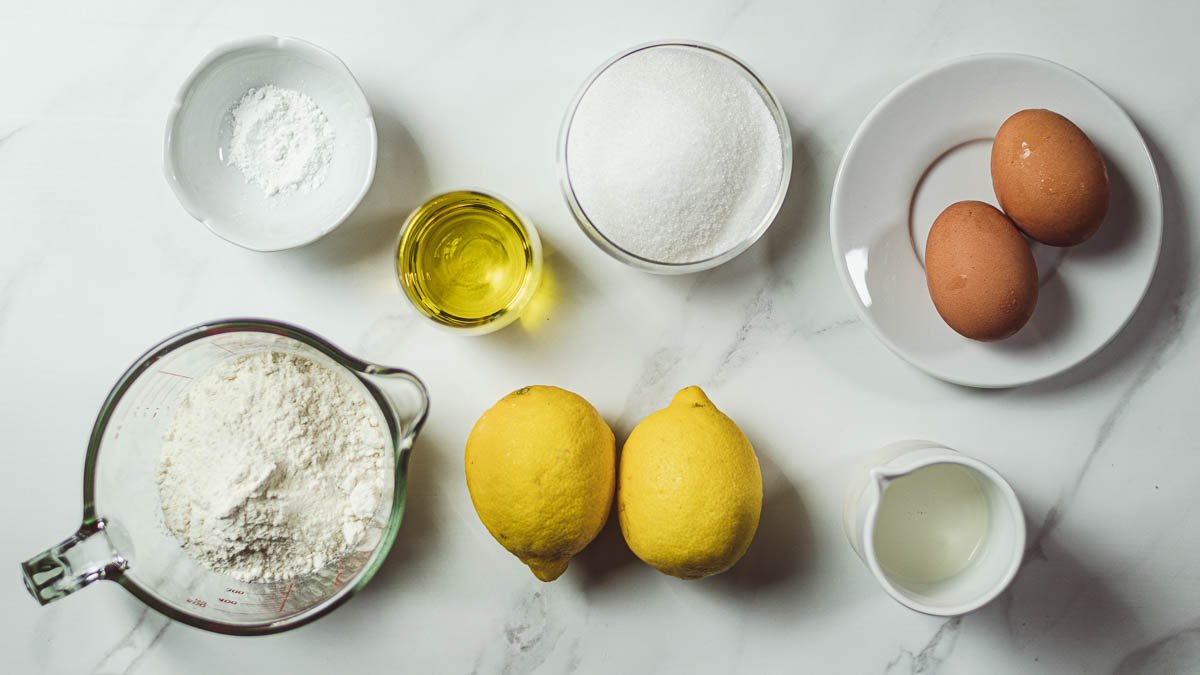 レモンとオリーブオイルのパウンドケーキの材料